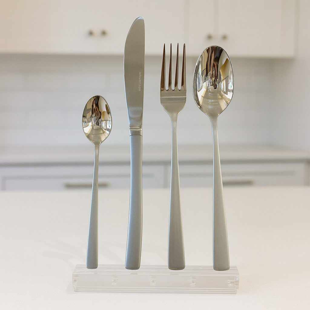 52-Piece ALPEN Cutlery Set – Premium Stainless Steel (Matte Silver Handle Design)