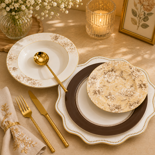 Royal 18-Piece Plate Set | Elegant Dining & Table Setting Collection