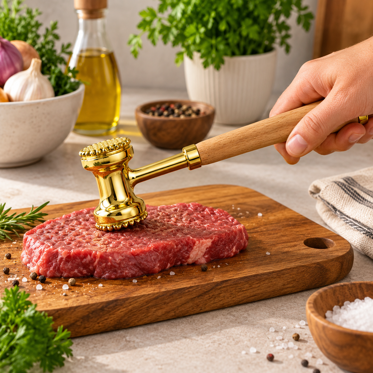 Golden & Silver Meat Tenderizer