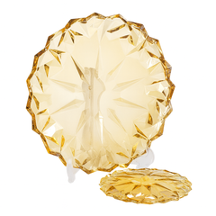 7-Piece Premium Coloured Cake Serving Set – Elegant 178/337 mm Diamond-Cut Plates in Gold & Silver