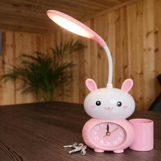 Hello Kitty LED Table Clock with Adjustable Desk Lamp – Cute Night Light Alarm Clock for Kids & Bedroom Decor