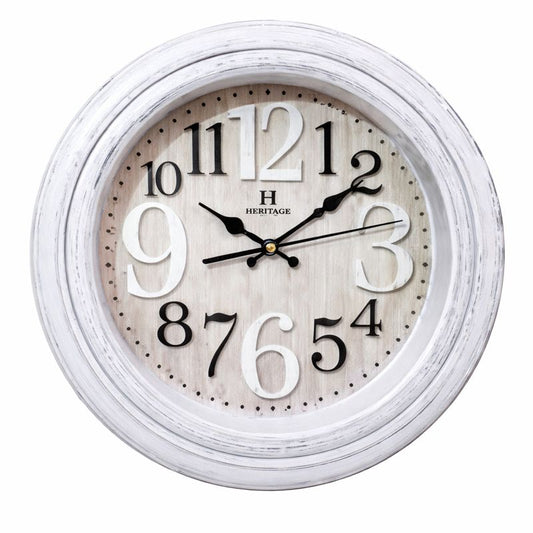 Orea Vintage Wooden Finish Wall Clock – 13.75 x 13.75 Inch Classic Home Decor - Habitt