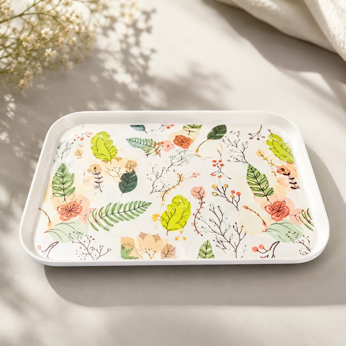 Botanical Garden | Elegant Floral Serving Tray (Melamine) 72c
