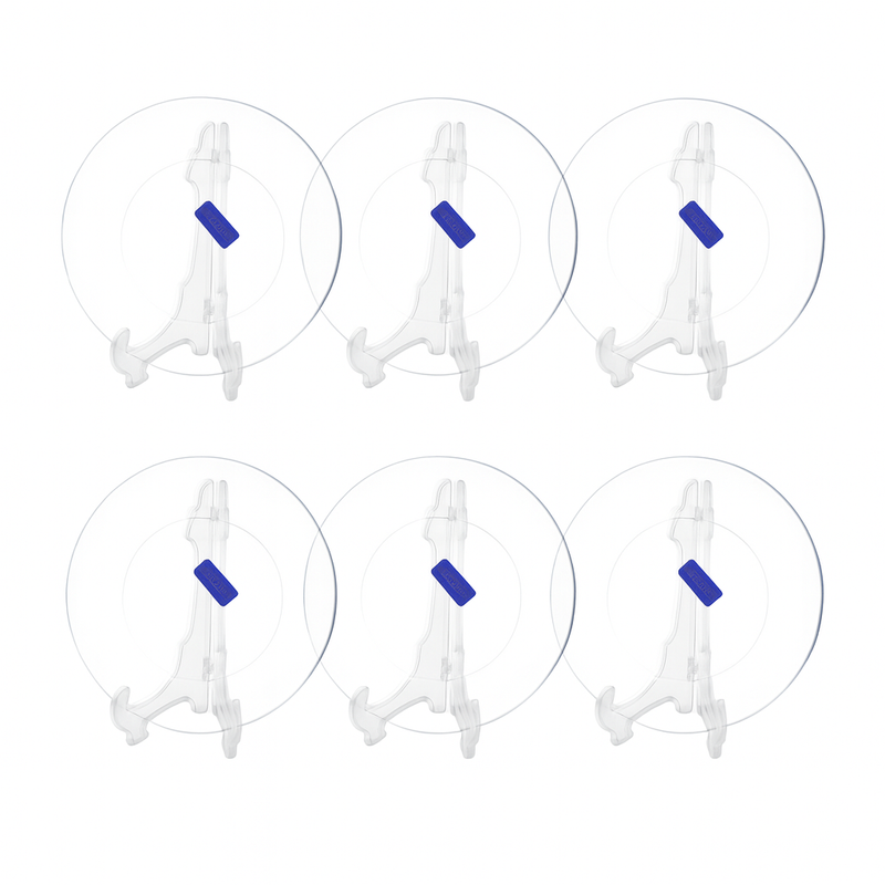 Crystal Clear Pressed-Glass Dessert Plate Set – 6 Pieces, 194 mm (Approx. 7.6″) Diameter - Habitt