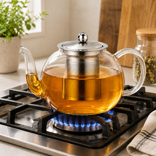 Glass Tea Kettle with Infuser & Lid