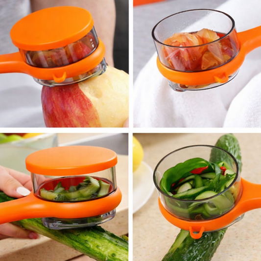 Peeler with Box – Safe Vegetable &amp; Fruit Peeler with Collection Container