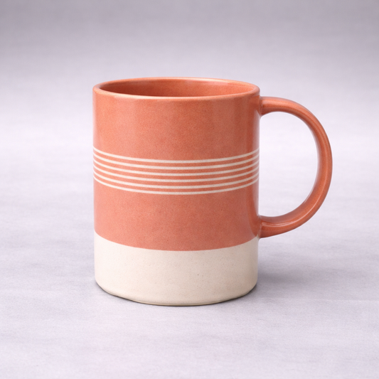 380ml Peach Mug – Modern Pattern Coffee Mug - Habitt