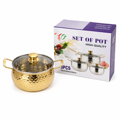 3 PCS Stainless Steel Golden Bowl Set
