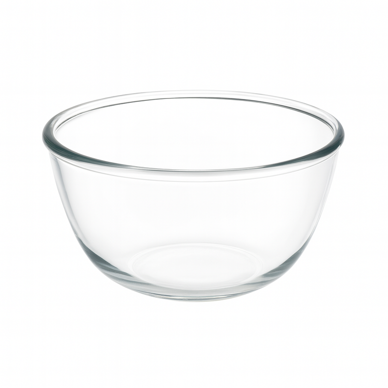 2-Piece Clear Glass Bowl Set – 2500 ml Large Mixing & Serving Bowls for Kitchen Use - Habitt