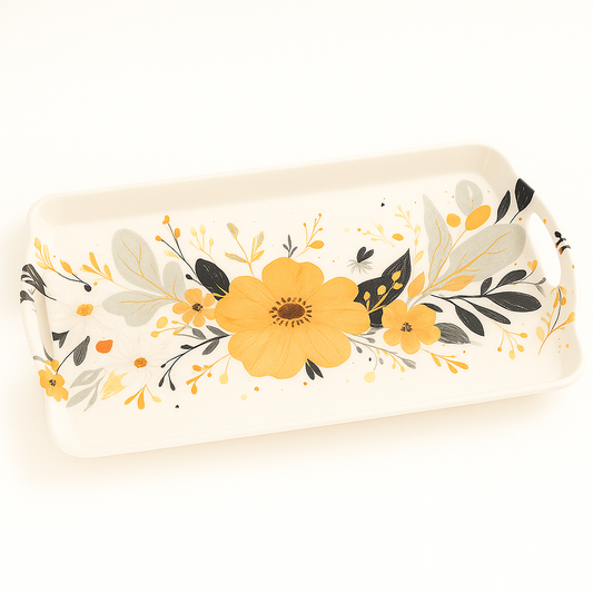 Crystal Smart Tray – Yellow Floral Design