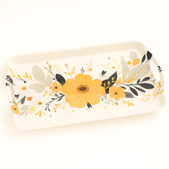 Crystal Smart Tray – Yellow Floral Design