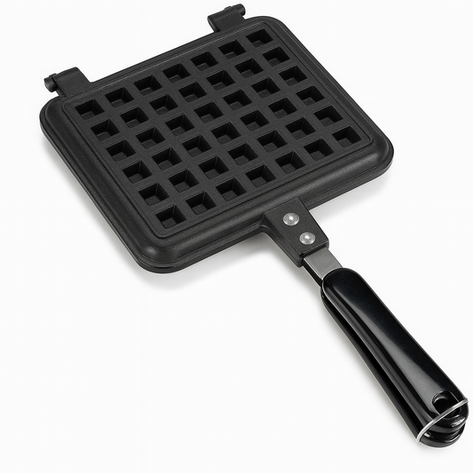 Non-Stick Waffle Maker Pan – Double-Sided Stove-Top Waffle Iron with Heat-Resistant Handle | Easy Homemade Breakfast Waffle Maker