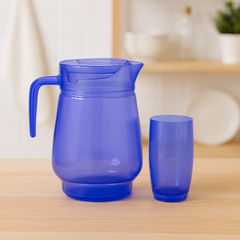 Purple-Tinted Glass Water Set – 7-Piece Jug & Tumbler Set (1.25 L Jug + 320 ml Glasses)