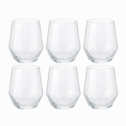 Premium Faceted Tumbler Glass 340 ml
