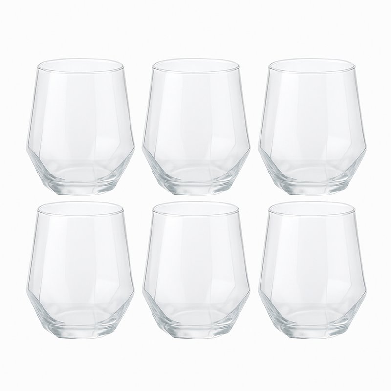 Premium Faceted Tumbler Glass 340 ml - Habitt
