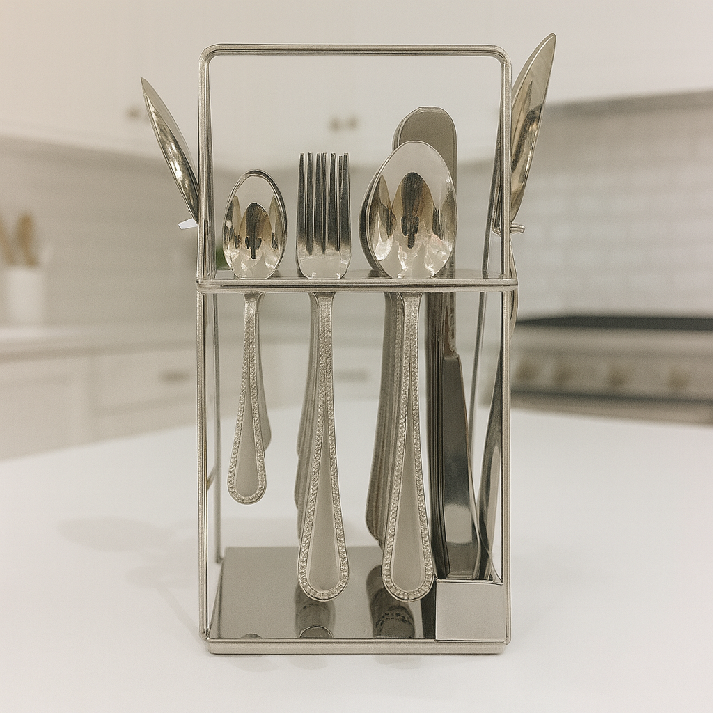 26-Piece ALPEN Cutlery Set – Stainless Steel with Decorative Beaded Handle Design