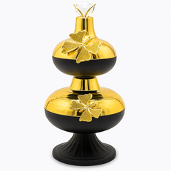 Luxury Black & Gold Candy Jar Set – 2 Tier or 3 Tier Decorative Storage