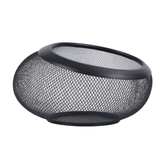 Tilted Metal Mesh Basket – Black | Modern Decorative Fruit &amp; Storage Bowl