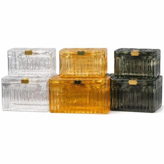 Acrylic Storage Box with Lid – Small & Large Organizer (Gold, Black, White)