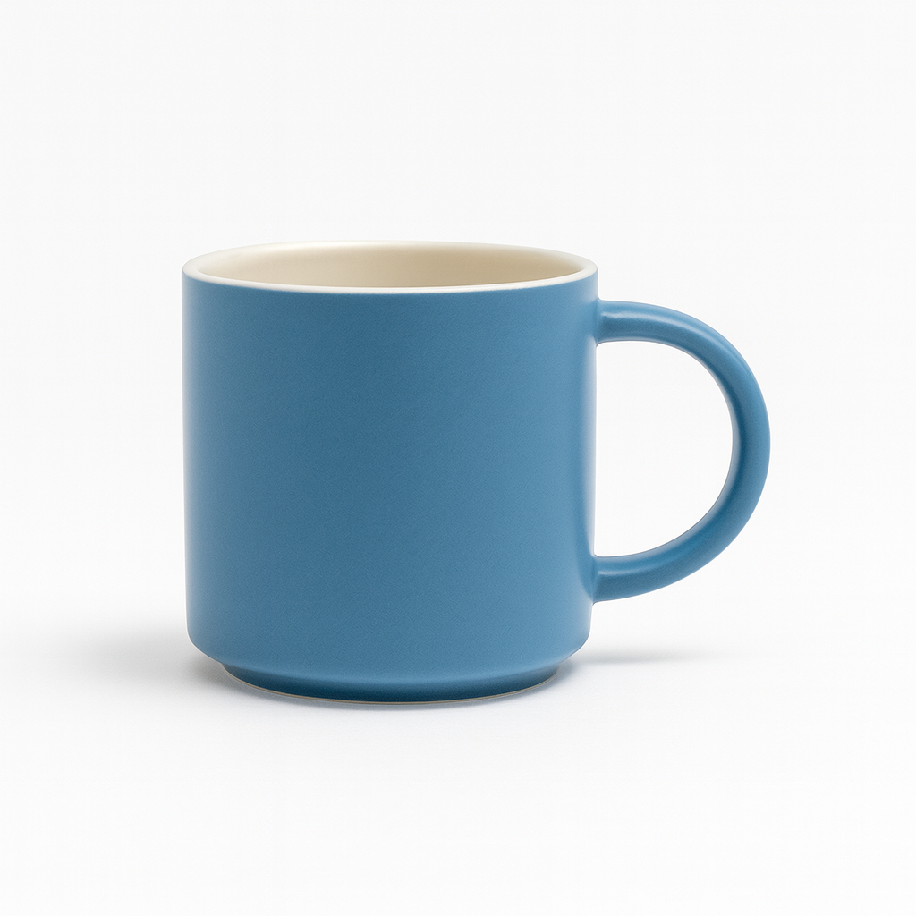 Matte Blue Ceramic Mug – Minimalist Coffee & Tea Cup