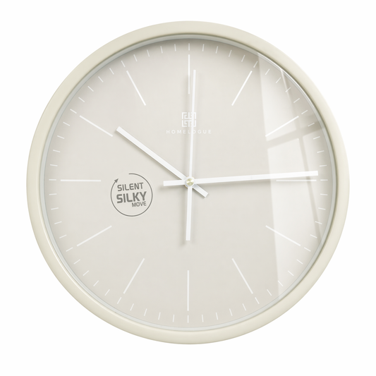 Heritage Pastel Minimalist Wall Clock with Silent Sweep Movement – Elegant Plastic Frame Clock for Modern Home & Office Décor - Habitt