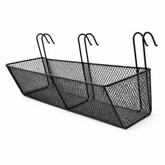Black Hanging Wire Basket with Hooks – Multipurpose Storage Organizer