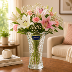 90 mm Crystal-Style Decorative Glass Vase – Elegant Flower Vase for Home, Office & Gifting