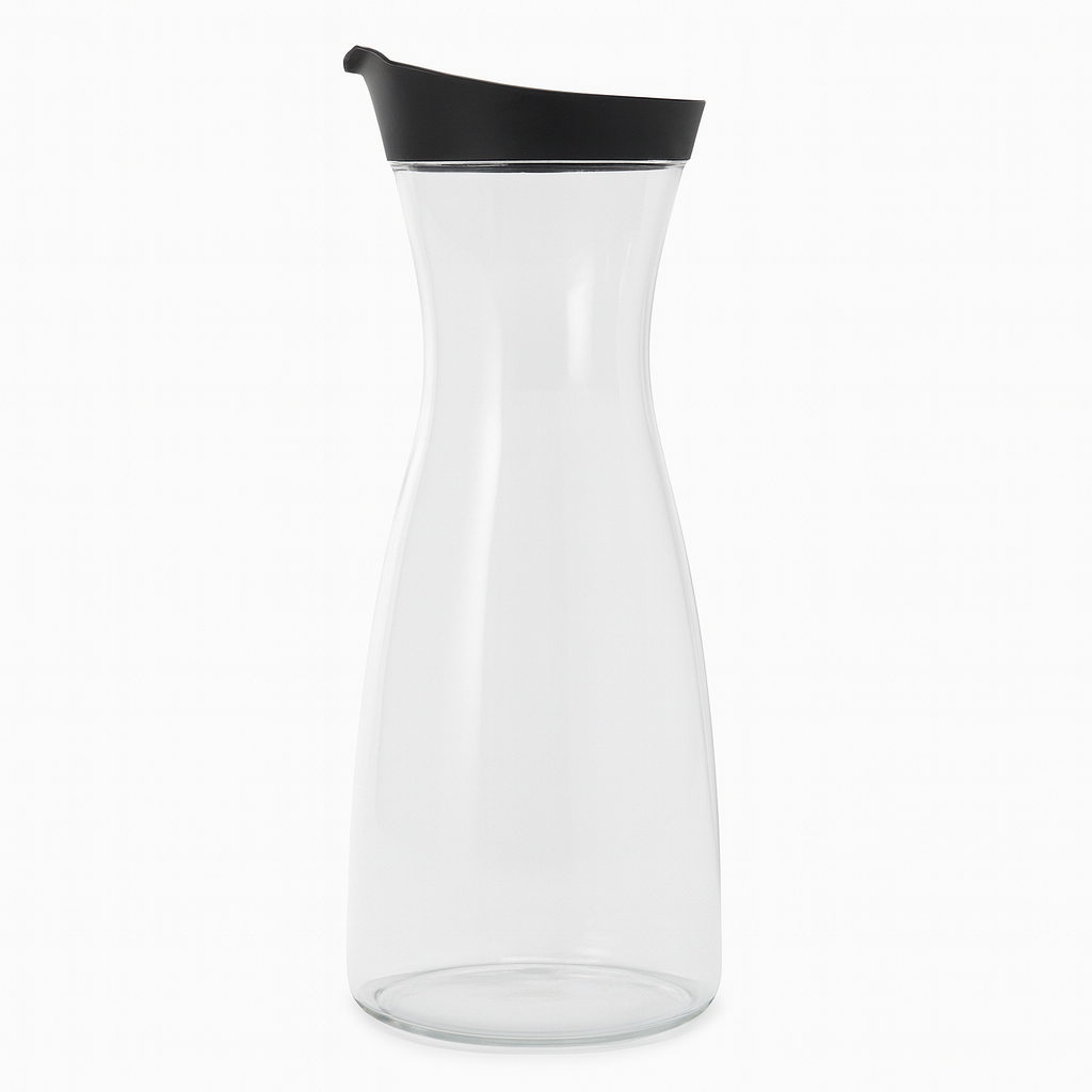 1 Litre Juice Bottle – Premium Clear Bottle with Black, White & Yellow Lid Options - Habitt