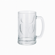 Textured Clear Glass Juice Mug with Handle 400 ml – Set of 6 | Premium Patterned Drinkware for Home & Café - Habitt