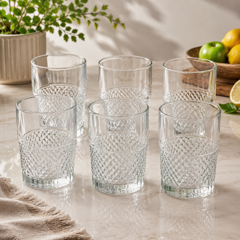Premium Classic Tumbler Glass 340 ml – Durable Everyday Glass for Water, Juice & Soft Drinks