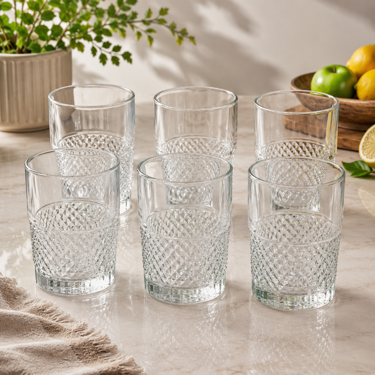 Premium Classic Tumbler Glass 340 ml – Durable Everyday Glass for Water, Juice & Soft Drinks