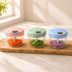 (Assorted) 1Pc EOTIA Manual Food Chopper – 900ml Hand‑Pull Vegetable & Fruit Dicer