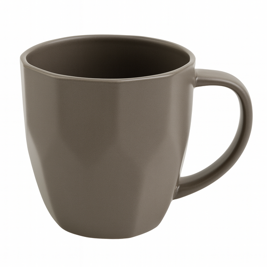 Matte Brown Geometric Ceramic Mug – Modern Coffee & Tea Cup