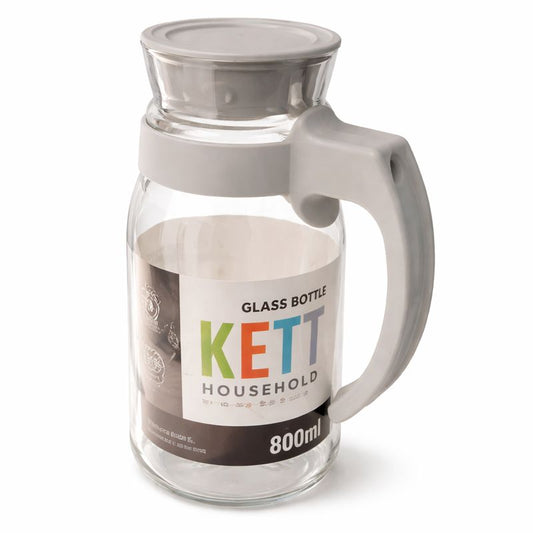 Glass Jug with Handle & Lid – Small, Medium & Large (800 ml, 1100 ml, 1400 ml)