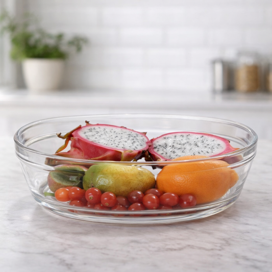 2PC Glass Serving Bowl Set – 1140ML Heat Resistant Clear Bowls