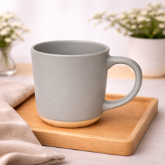 500ML Ceramic Mug with Raw Base – Grey