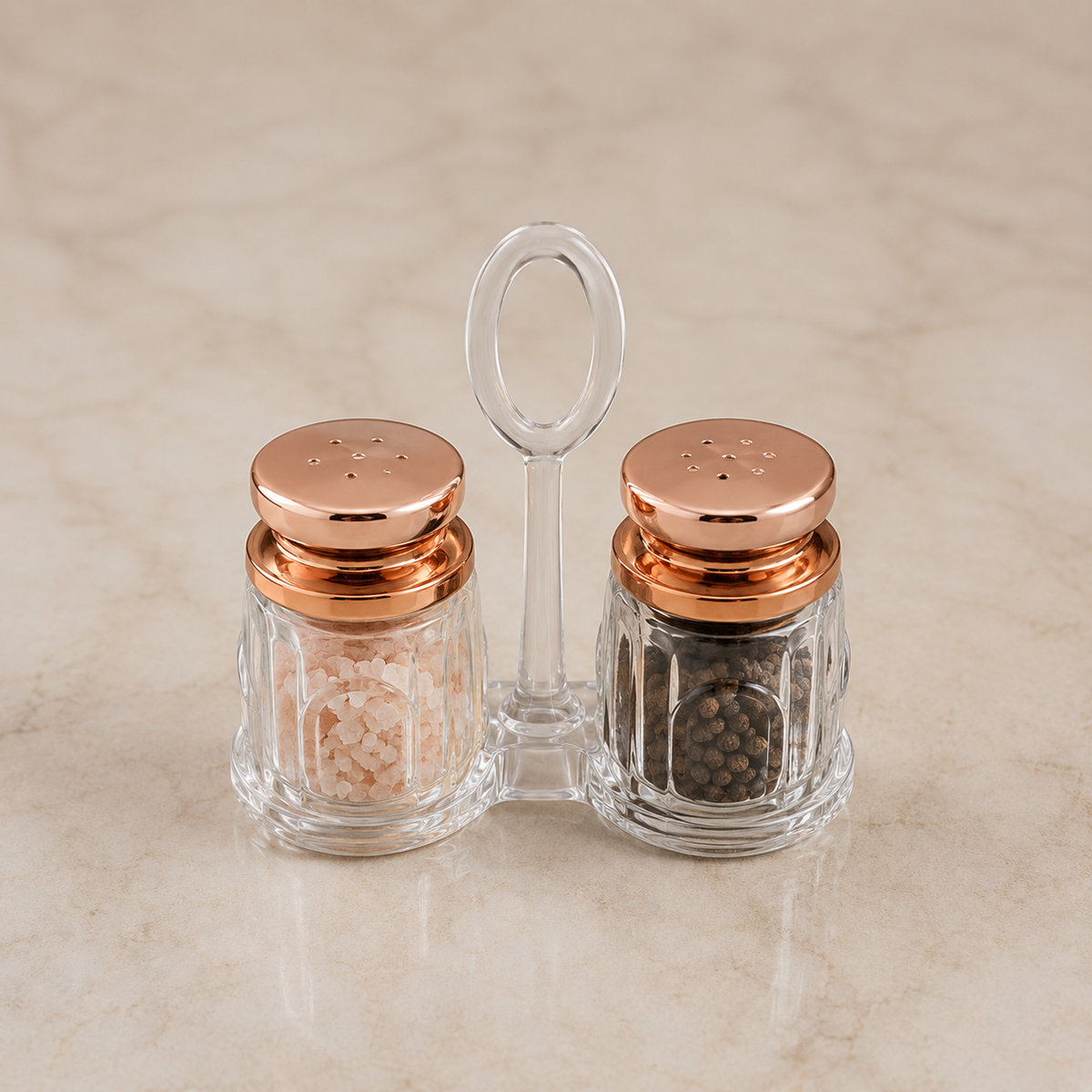 2-Piece Salt & Pepper Shaker Set with Holder Tabletop Seasoning & Spice Set | Kitchen Dining Accessories