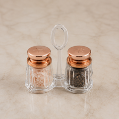 2-Piece Salt & Pepper Shaker Set with Holder Tabletop Seasoning & Spice Set | Kitchen Dining Accessories