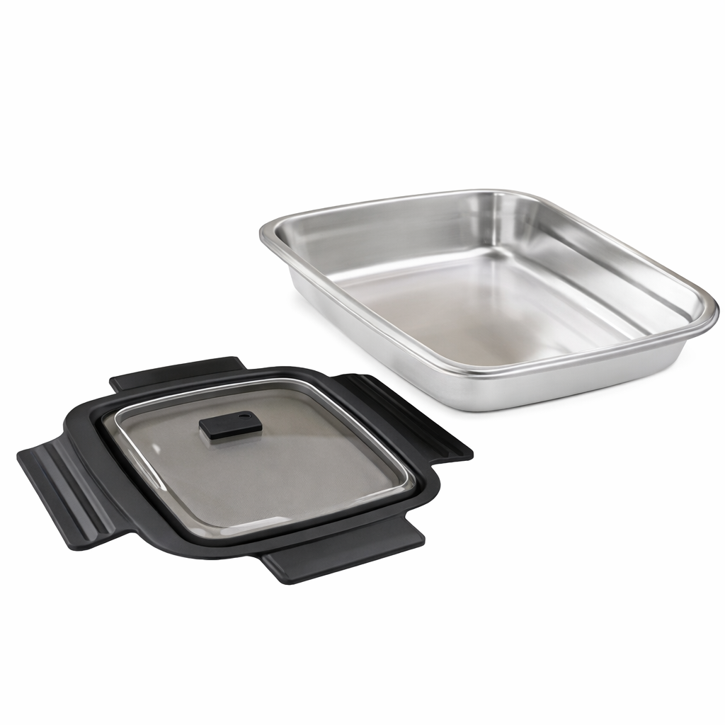 Premium Stainless Steel Food Box with Lid – Durable Leak-Resistant Kitchen Storage & Serving Tray - Habitt