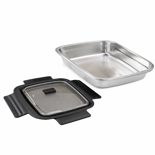 Premium Stainless Steel Food Box with Lid – Durable Leak-Resistant Kitchen Storage & Serving Tray - Habitt
