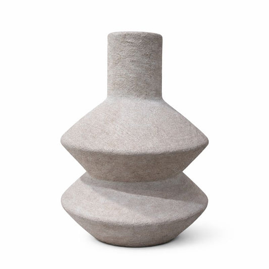 Handcrafted Step Vase – Textured Stone-Finish Decorative Vase (6 Inch Depth)