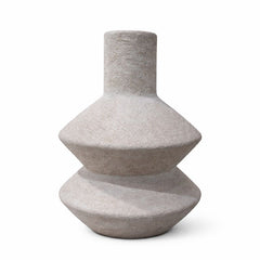 Handcrafted Step Vase – Textured Stone-Finish Decorative Vase (6 Inch Depth)