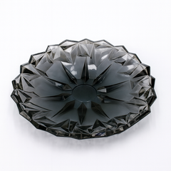 337 mm Premium Coloured Serving Plate – Crystal-Cut Design in Gold & Silver for Cakes, Snacks & Décor (1 Pc)