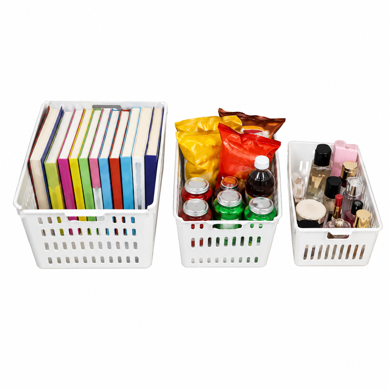 Imperial Multipurpose Storage Basket – Small / Medium / Large Plastic Organizer Basket for Kitchen, Bathroom & Office - Habitt