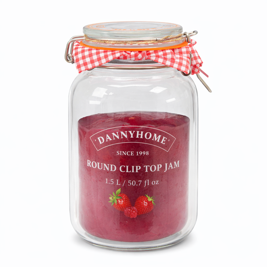 Square Clip Top Glass Jar – 1.5L - Habitt