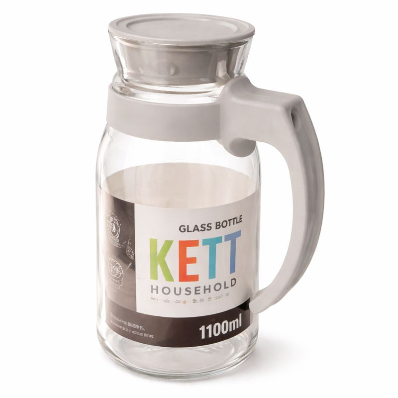 Glass Jug with Handle & Lid – Small, Medium & Large (800 ml, 1100 ml, 1400 ml) - Habitt