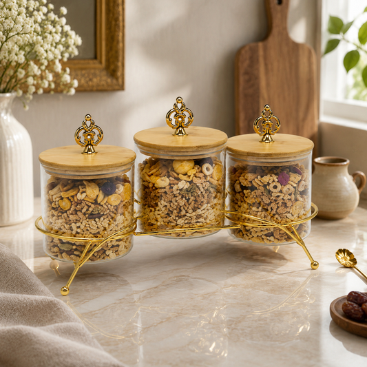 Luxury Glass Storage Jar – 3 Piece Set