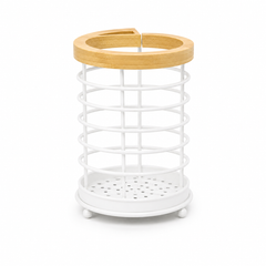 Iron Chopstick Holder – Black & White Kitchen Utensil Storage Stand