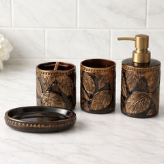 4-Piece Ceramic Bathroom Set Black / White