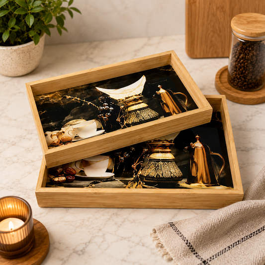 2-Piece Decorative Serving Tray Set